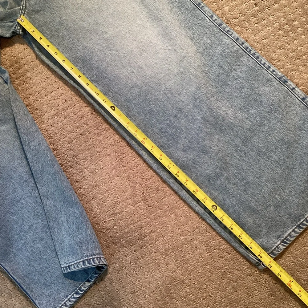 Wild Fable 🆕 Rigid Denim loose jeans, low rise, light wash. Cord waist tie,Small - Picture 5 of 11